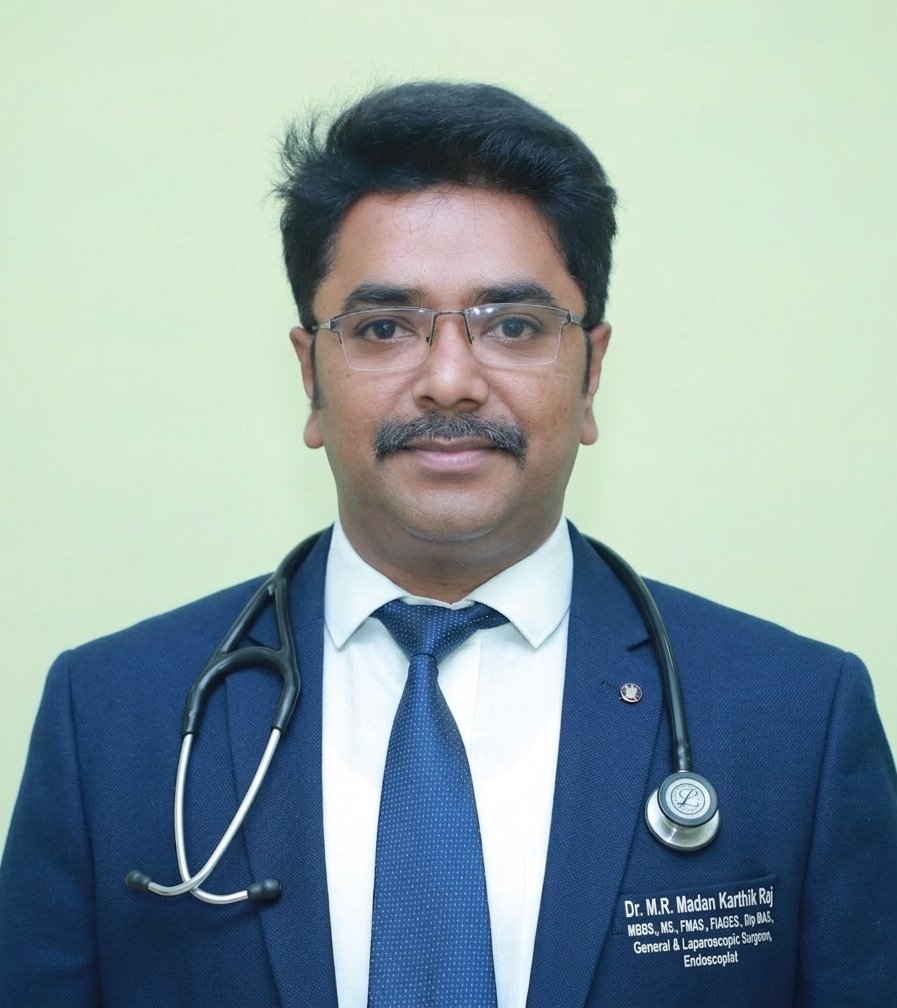 Dr. M.R. Madan Karthik Raj β General & Laparoscopic Surgeon, Salem
